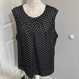 Jones New York Black and White Polka Dot Blouse
